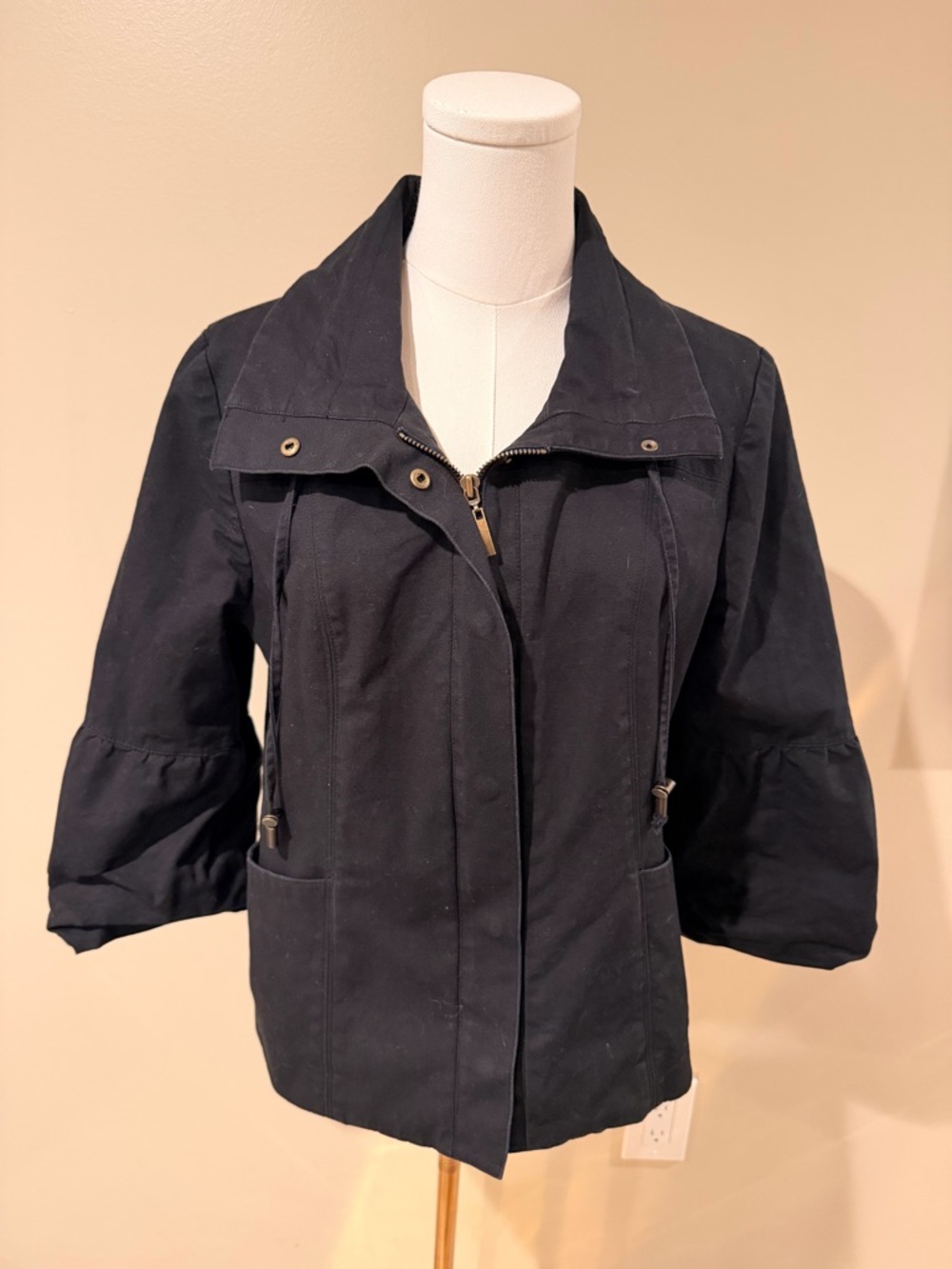 Charter Club Utility Jacket with Zip & Snap Collar